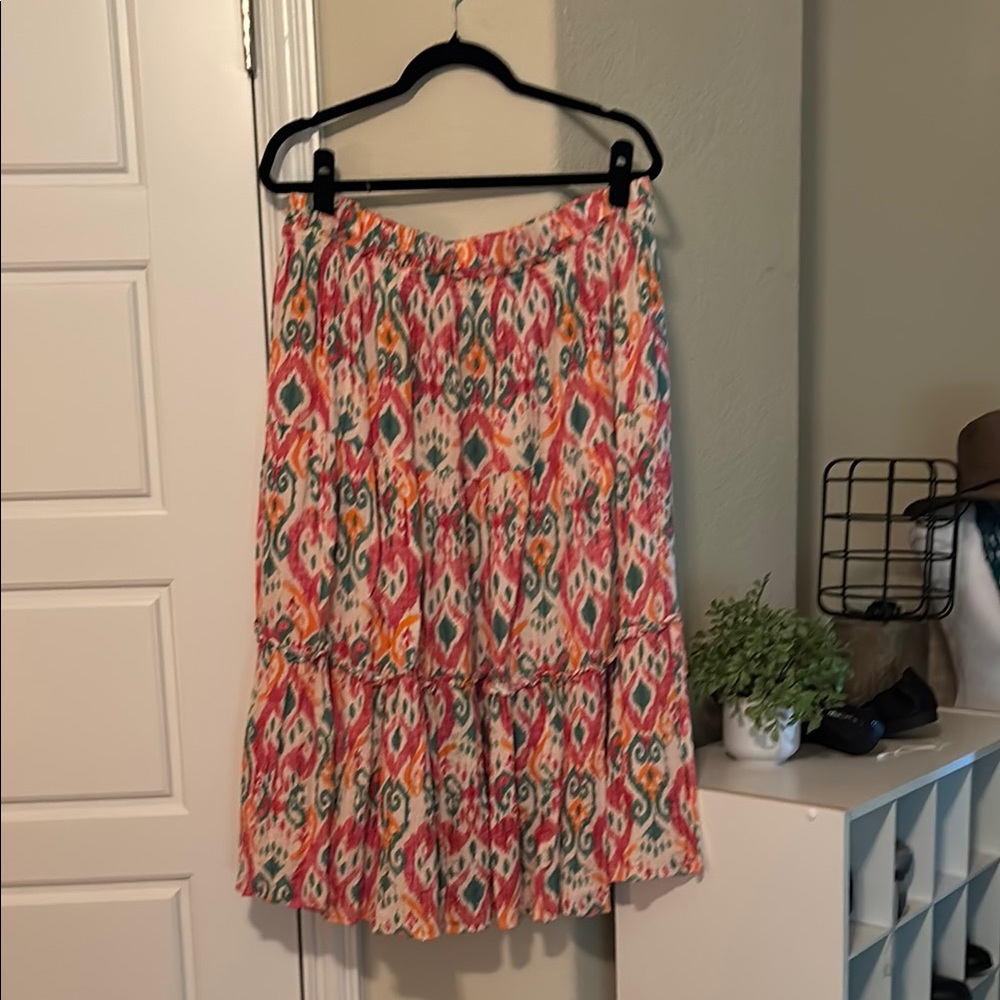 XL Colorful Patterned Skirt by One World